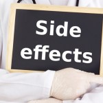 Doctor shows information on blackboard: side effects
