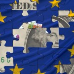 Euro flag and dollar