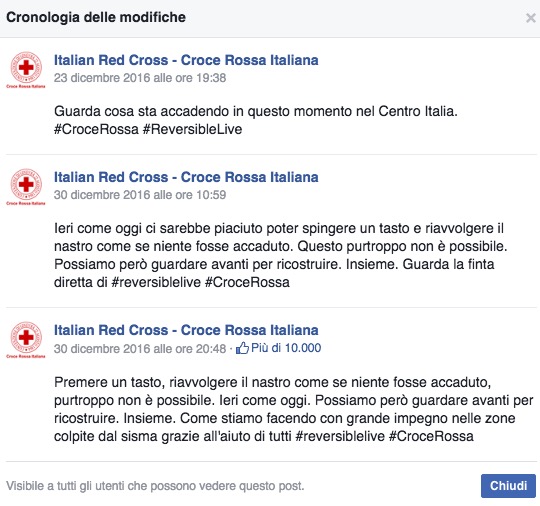 croce rossa italiana video terremoto facebook