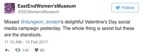 london dungeon san valentino social media fail